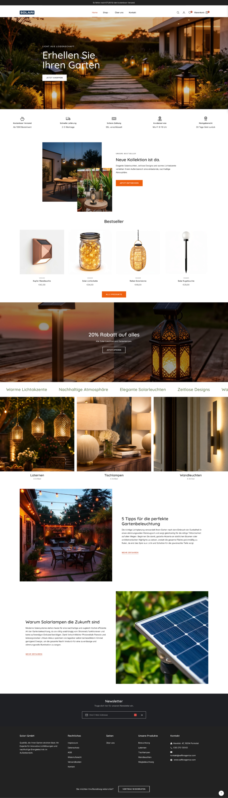 SOLARI - Minimalistischer Shopify Theme für Elektronik & Home (Modern-minimalistisch Design)