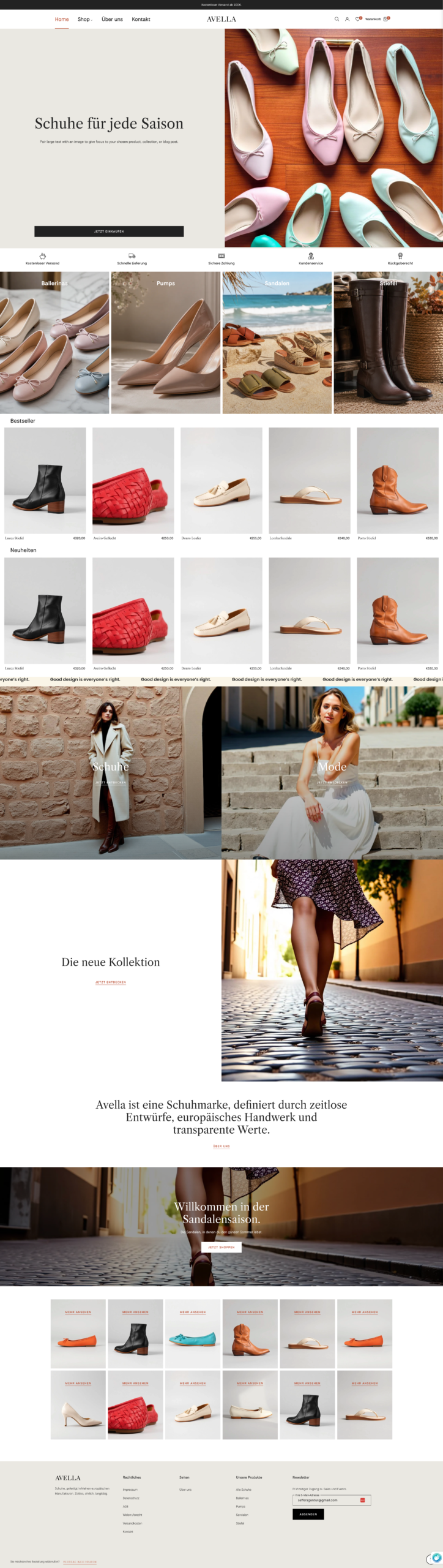 AVELLA - Editorial Shopify Theme für Mode & Fashion (Grid-Layout Design)