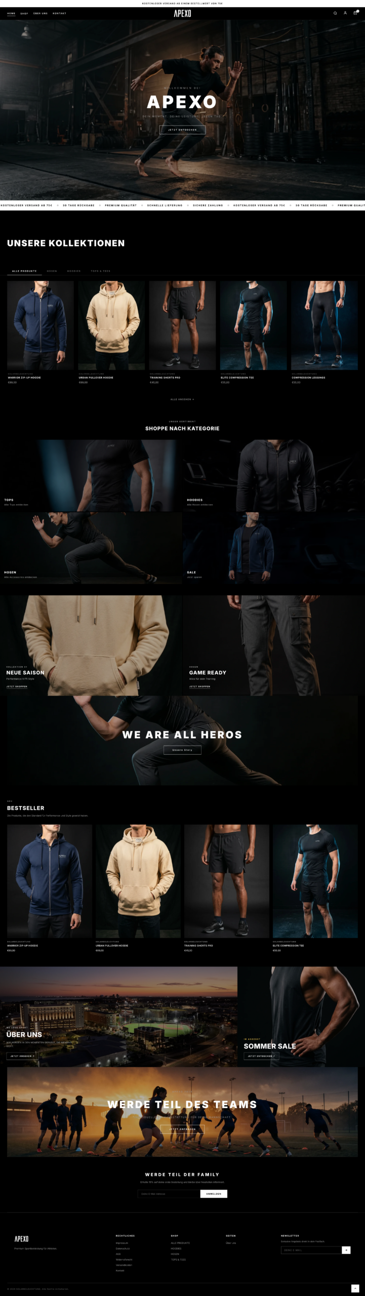 APEXO - Dark High-Contrast Shopify Theme für Sport & Fitness